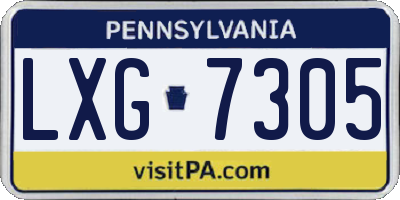 PA license plate LXG7305