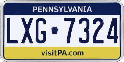 PA license plate LXG7324