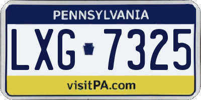 PA license plate LXG7325