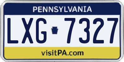 PA license plate LXG7327