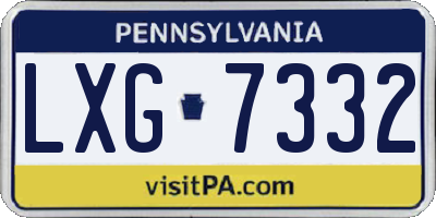 PA license plate LXG7332