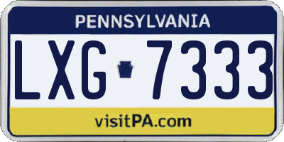 PA license plate LXG7333