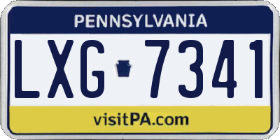 PA license plate LXG7341
