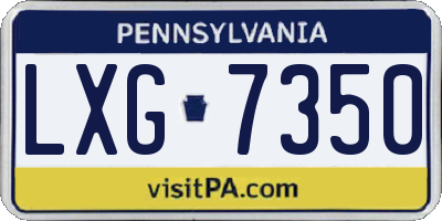 PA license plate LXG7350