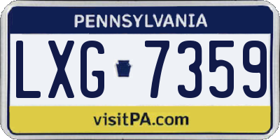 PA license plate LXG7359