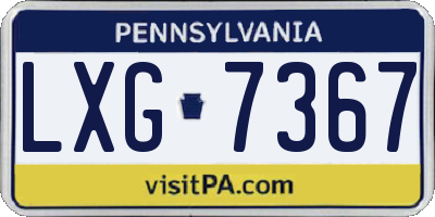 PA license plate LXG7367