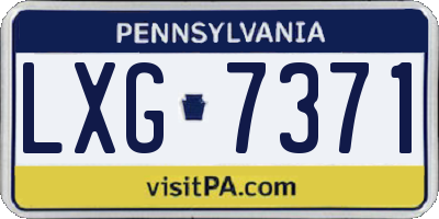 PA license plate LXG7371