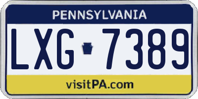 PA license plate LXG7389