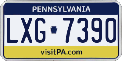 PA license plate LXG7390