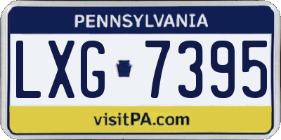 PA license plate LXG7395