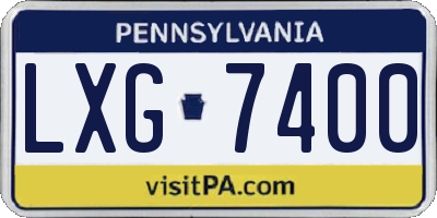 PA license plate LXG7400
