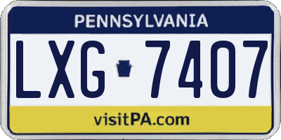 PA license plate LXG7407