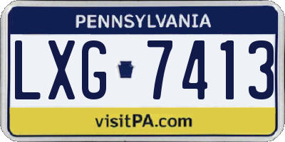 PA license plate LXG7413