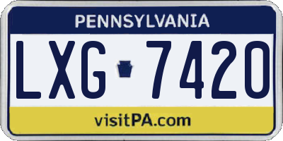 PA license plate LXG7420