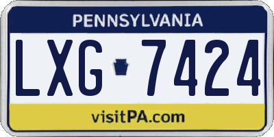 PA license plate LXG7424