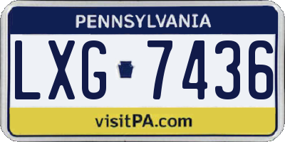 PA license plate LXG7436