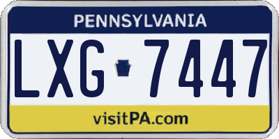 PA license plate LXG7447