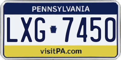 PA license plate LXG7450