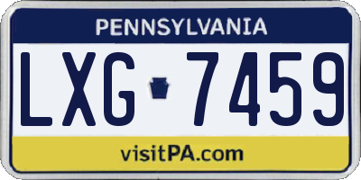 PA license plate LXG7459