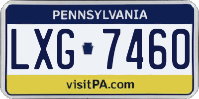 PA license plate LXG7460