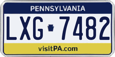 PA license plate LXG7482