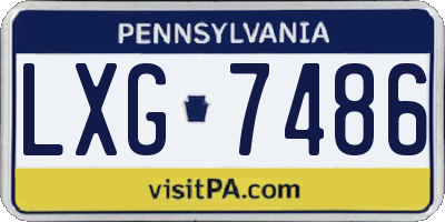 PA license plate LXG7486