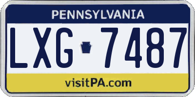 PA license plate LXG7487