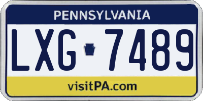 PA license plate LXG7489