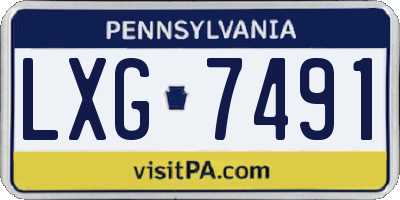 PA license plate LXG7491