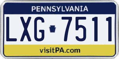 PA license plate LXG7511