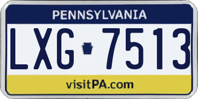 PA license plate LXG7513