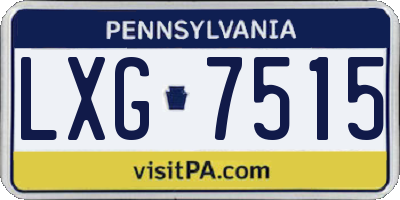 PA license plate LXG7515