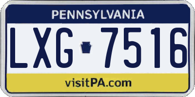 PA license plate LXG7516