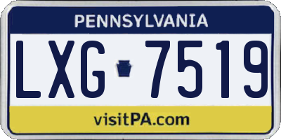 PA license plate LXG7519