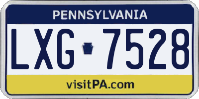 PA license plate LXG7528