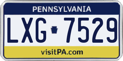 PA license plate LXG7529