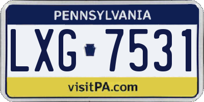 PA license plate LXG7531