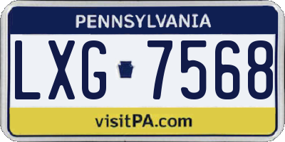PA license plate LXG7568