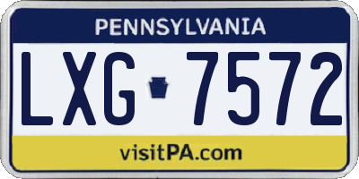 PA license plate LXG7572