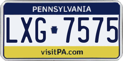 PA license plate LXG7575