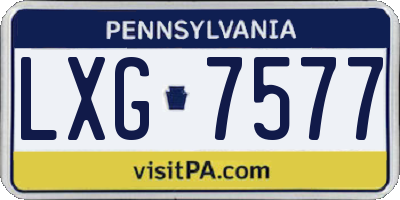PA license plate LXG7577