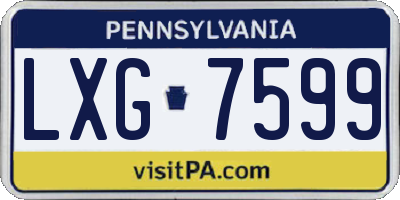 PA license plate LXG7599