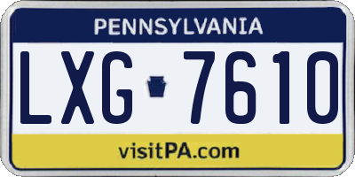 PA license plate LXG7610
