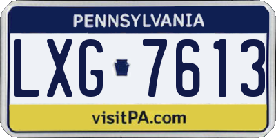 PA license plate LXG7613