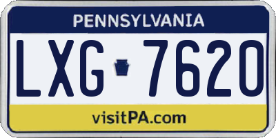PA license plate LXG7620