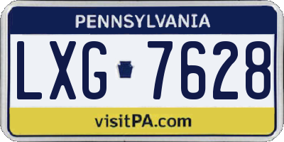 PA license plate LXG7628