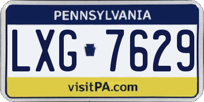 PA license plate LXG7629