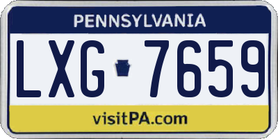 PA license plate LXG7659