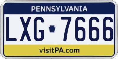 PA license plate LXG7666
