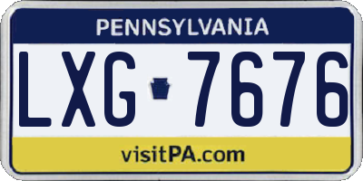 PA license plate LXG7676